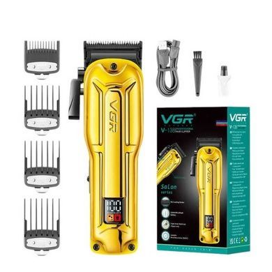 Машинка для стрижки з LED-дисплеєм та 4 змінними насадками 2500 mAh VGR V-138 GOLD Золота