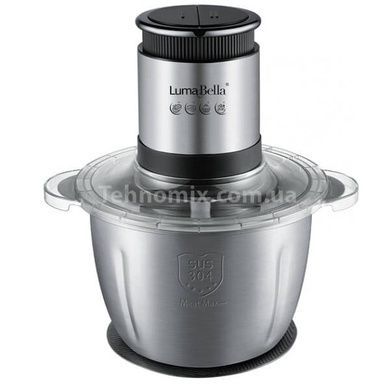 Измельчитель электрический с двумя чашами 3л+0,6л 1000Вт Luma Bella LB-56014 Серый