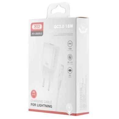 Мережевий зарядний пристрій блок живлення XO L92D QC3.0 18W with Lightning cable