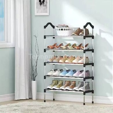 Стелаж для зберігання взуття 5 полиць Shoe rack Чорний SKLM-16-5
