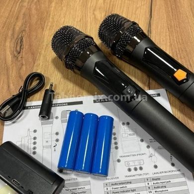Караоке система на два микрофона UHF TTD-M12 Черная
