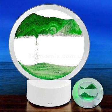 Лампа настольная Песочные горы 3D RGB ночник с USB Зеленый песок