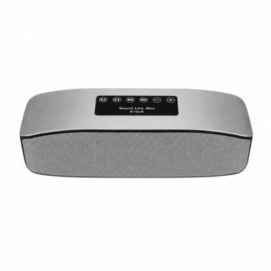 Bluetooth-колонка акумуляторна 6Вт, USB, microSD, AUX, 1200мАч S2026 Сіра