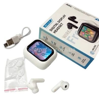 Бездротові навушники з дисплеєм LX10 TWS Earbuds LED White