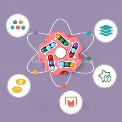 Спиннер детский развивающий антистресс Finger Top Cube Розовый