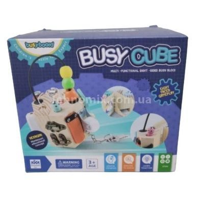 Логічна гра бізіборд дерев'яна, 10 міні ігор Busy Cube C 64873