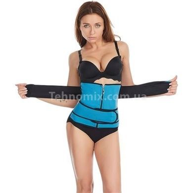 Утягивающий пояс для похудения Waist training corset Голубой-черный S