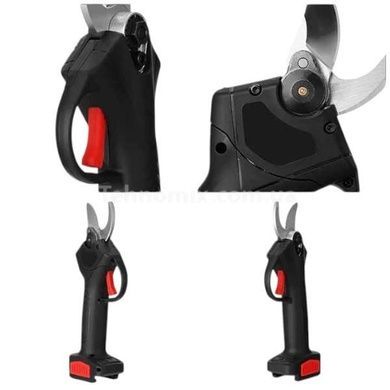 Секатор аккумуляторный с 2 аккумуляторами 48V в чемодане Lithium Scissors Черный с красным