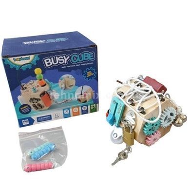Логічна гра бізіборд дерев'яна, 10 міні ігор Busy Cube C 64873