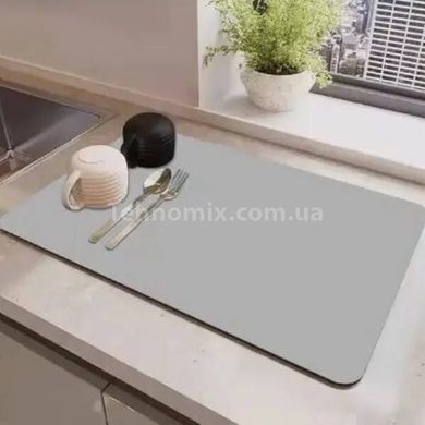 Коврик для сушки посуды супервпитывающий нескользящий 30*30см Серый