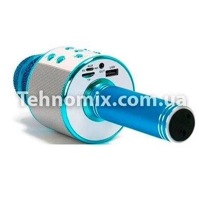 Караоке - мікрофон WS 858 microSD FM радіо Блакитний