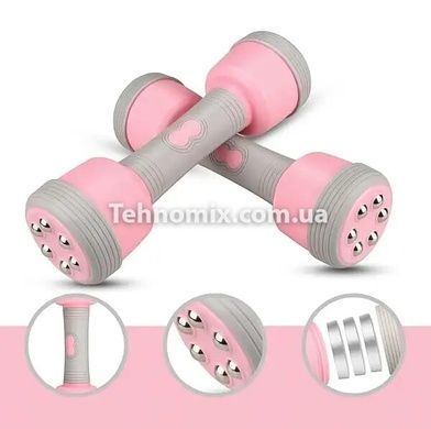 Багатофункціональні масажні гантелі Multifuntional massage dumbbells Рожеві