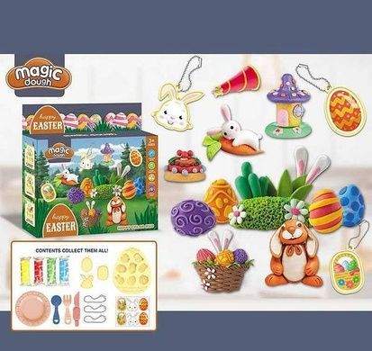 Набір тіста для ліплення 4 кольори з формами Happy Easter