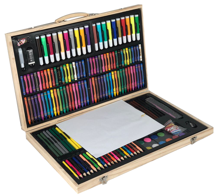 УЦЕНКА! Набор для рисования в деревянном чемоданчике 220 предметов (УЦ-№88)