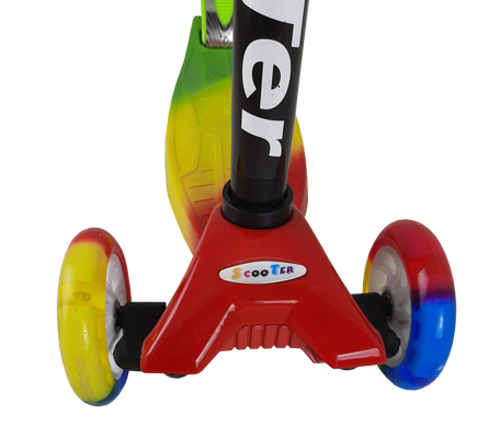Самокат детский Best Scooter 0072Е колёса PU светятся Зелено-желто-красный