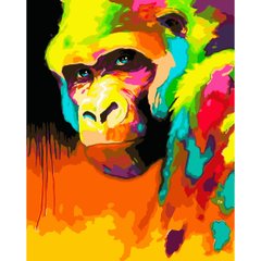 Картина по номерам Strateg ПРЕМИУМ Арт-обезьяна с лаком размером 40х50 см (SY6671)