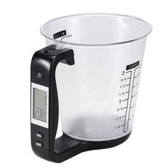 Електронна мірна склянка з вагами для кухні Cup with Measuring Чорний