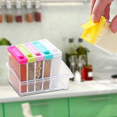 Кухонная подставка для хранения приправ и специй с 6-ю емкостями Seasoning Six Piece Set
