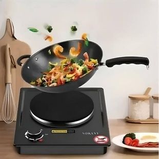 Плита дисковая электрическая одноконфорочная 1500Вт Sokany SK-07001 Черная