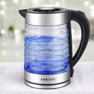 Электрочайник стеклянный с подсветкой 2,2л 1500Вт SOKANY SK-09055