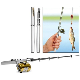 Складная мини удочка 97 см Fishing Rod In Pen Case Black Grey