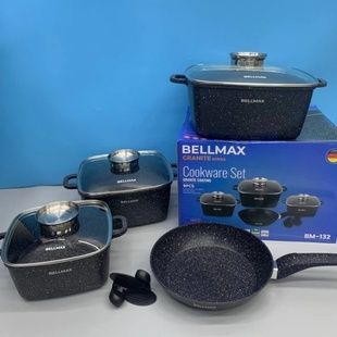 Набір посуду 7 предметів Bellmax Cookware Set BM-132 Чорний
