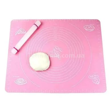 Кондитерський силіконовий килимок для розкочування тіста 70 на 70см Рожевий