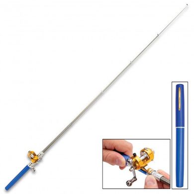 Складна міні вудка 97 см Fishing Rod In Pen Case Blue