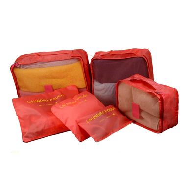 Органайзер дорожного комплекта 6шт Travel Organiser Kit Красный