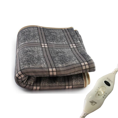 Простынь электрическая с сумкой Electric Blanket 150х120см (клетчатая, серая)