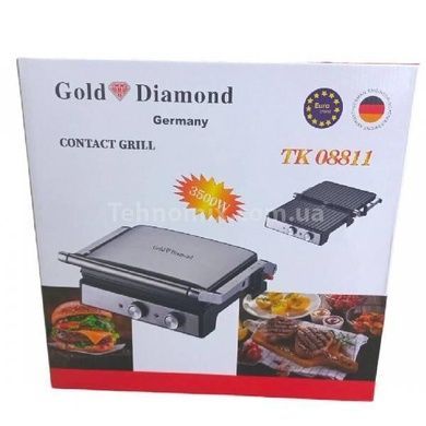 Электрогриль прижимной настольный 3500Вт Gold Diamond TK-08811