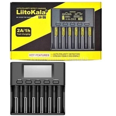 Зарядний пристрій універсальний для 18650, 26650, АА, ААА Li-Ion, LiFePO4, NiCd/NiMH LiitoKala Lii-S6+EU+CAR