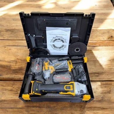Набор аккумуляторных инструментов 2в1 Гайковерт + Болгарка 48V Jumpex X331 Желтый с черным
