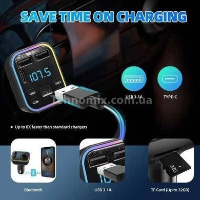FM модулятор на 2 USB + 1 Type-C Car Fm player G39