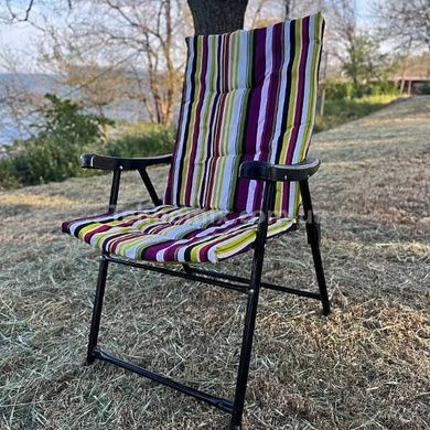 Стул раскладной металл+пластик Разноцветные полосы