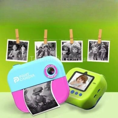 Фотоаппарат моментальной печати +1 рулон бумаги C 72981 Голубой с розовым