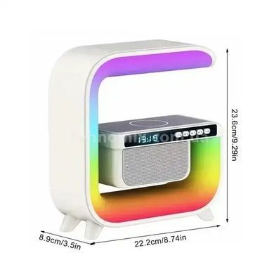 Нічник акумуляторний із колонкою й бездротовою зарядкою G3Mini Smart Light Sound Machine Білий