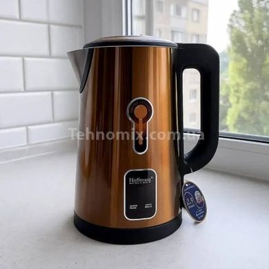 Електрочайник з чашею з нержавіючої сталі всередині Hoffmans 2,5L 1800W HM-2538 Коричневий