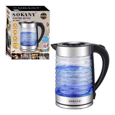 Электрочайник стеклянный с подсветкой 2,2л 1500Вт SOKANY SK-09055