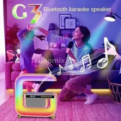 Нічник акумуляторний із колонкою й бездротовою зарядкою G3Mini Smart Light Sound Machine Білий