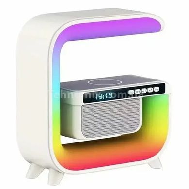 Нічник акумуляторний із колонкою й бездротовою зарядкою G3Mini Smart Light Sound Machine Білий