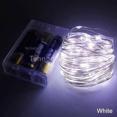 Гірлянда 100LED 10м на батарейках Холодний білий