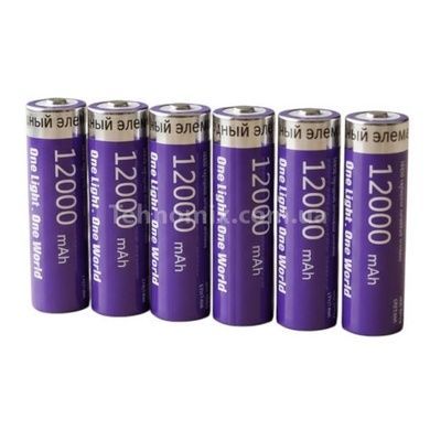 Комплект аккумуляторов 2шт LI-ON 12000mah/3.7V/7.4WH 18650мАч OneLight Фиолетовые