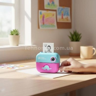 Фотоаппарат моментальной печати +1 рулон бумаги C 72981 Голубой с розовым