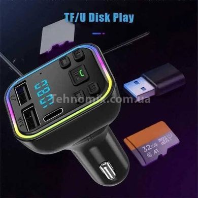 FM модулятор на 2 USB + 1 Type-C Car Fm player G39