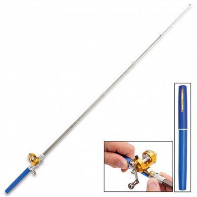 Складна міні вудка 97 см Fishing Rod In Pen Case Blue