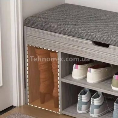 Полка обувная с ящичком для гостевых тапочек 28*80*44см STL-MD 79 Серая