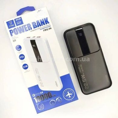 Power bank на два виходи з дисплеєм із швидкою зарядкою 10000 mAh INKAX PBQ-06 Чорний