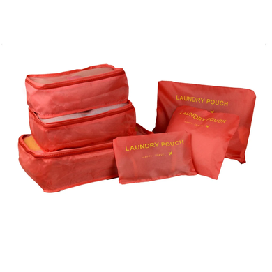Органайзер дорожнього комплекту 6шт Travel Organiser Kit Червоний