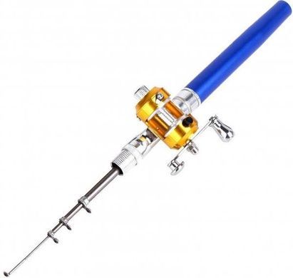 Складна міні вудка 97 см Fishing Rod In Pen Case Blue
